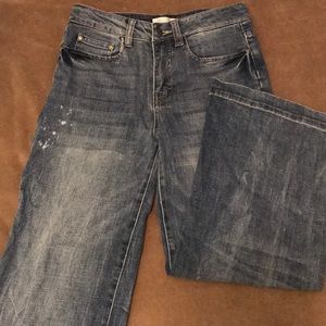 Abound Distressed Flared Cropped Jeans